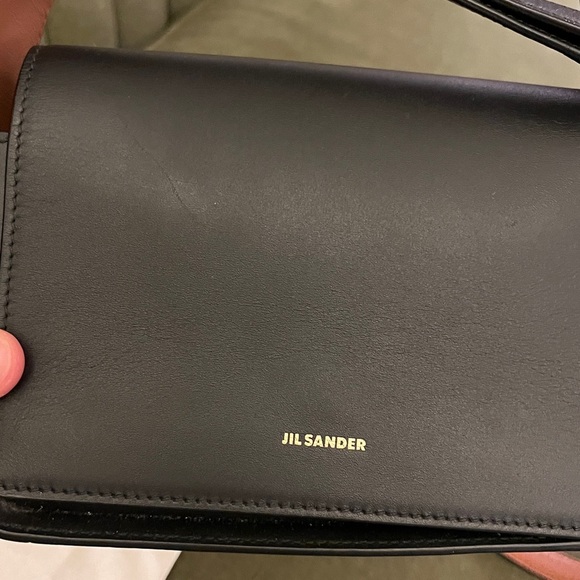 Jil Sander All Day Flap Bag Black Calfskin gold hardware. Rare. - Picture 2 of 14